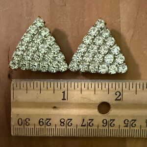 Elegant Silver Triangle Clip On Earrings